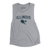 Illinois Pickleball Women's Flowey Scoopneck Muscle Tank-Athletic Heather-Allegiant Goods Co. Vintage Sports Apparel