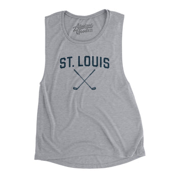 St. Louis Golf Women's Flowey Scoopneck Muscle Tank-Athletic Heather-Allegiant Goods Co. Vintage Sports Apparel