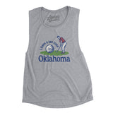 I Have A Tee Time In Oklahoma Women's Flowey Scoopneck Muscle Tank-Athletic Heather-Allegiant Goods Co. Vintage Sports Apparel