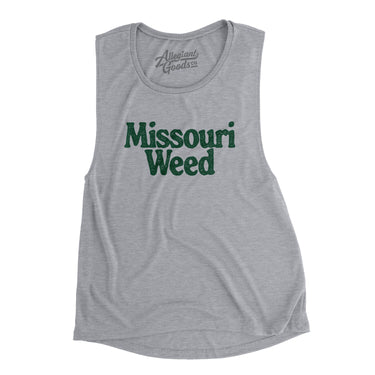 Missouri Weed Women's Flowey Scoopneck Muscle Tank-Athletic Heather-Allegiant Goods Co. Vintage Sports Apparel