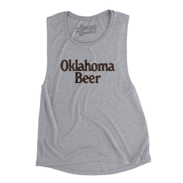 Oklahoma Beer Women's Flowey Scoopneck Muscle Tank-Athletic Heather-Allegiant Goods Co. Vintage Sports Apparel