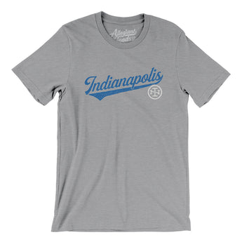 Indianapolis Vintage Script Men/Unisex T-Shirt-Athletic Heather-Allegiant Goods Co. Vintage Sports Apparel