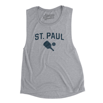 St. Paul Pickleball Women's Flowey Scoopneck Muscle Tank-Athletic Heather-Allegiant Goods Co. Vintage Sports Apparel