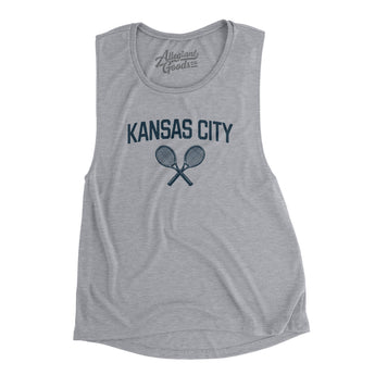Kansas City Tennis Women's Flowey Scoopneck Muscle Tank-Athletic Heather-Allegiant Goods Co. Vintage Sports Apparel