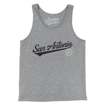 San Antonio Vintage Script Men/Unisex Tank Top-Athletic Heather-Allegiant Goods Co. Vintage Sports Apparel