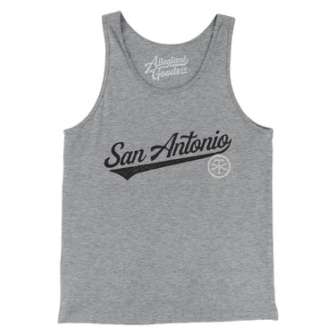 San Antonio Vintage Script Men/Unisex Tank Top-Athletic Heather-Allegiant Goods Co. Vintage Sports Apparel