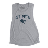 St. Pete Pickleball Women's Flowey Scoopneck Muscle Tank-Athletic Heather-Allegiant Goods Co. Vintage Sports Apparel