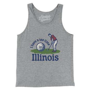 I Have A Tee Time In Illinois Men/Unisex Tank Top-Athletic Heather-Allegiant Goods Co. Vintage Sports Apparel