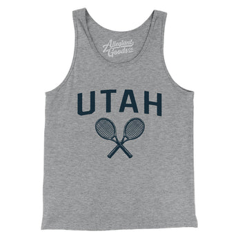 Utah Tennis Men/Unisex Tank Top-Athletic Heather-Allegiant Goods Co. Vintage Sports Apparel