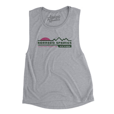 Borrego Springs Mountain Sunset Women's Flowey Scoopneck Muscle Tank-Athletic Heather-Allegiant Goods Co. Vintage Sports Apparel