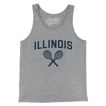 Illinois Tennis Men/Unisex Tank Top-Athletic Heather-Allegiant Goods Co. Vintage Sports Apparel