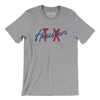 Houston Tx Overprinted Men/Unisex T-Shirt-Athletic Heather-Allegiant Goods Co. Vintage Sports Apparel