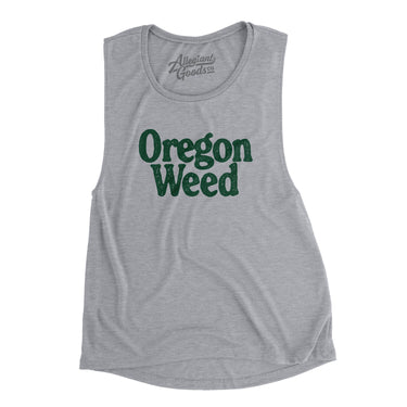 Oregon Weed Women's Flowey Scoopneck Muscle Tank-Athletic Heather-Allegiant Goods Co. Vintage Sports Apparel