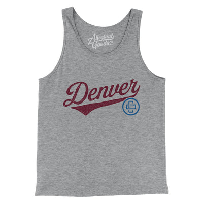 Denver Vintage Script Men/Unisex Tank Top-Athletic Heather-Allegiant Goods Co. Vintage Sports Apparel