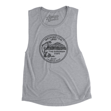 Washington State Quarter Women's Flowey Scoopneck Muscle Tank-Allegiant Goods Co. Vintage Sports Apparel