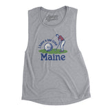 I Have A Tee Time In Maine Women's Flowey Scoopneck Muscle Tank-Athletic Heather-Allegiant Goods Co. Vintage Sports Apparel