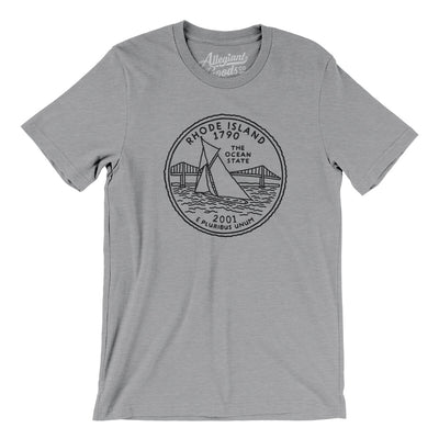 Rhode Island State Quarter Men/Unisex T-Shirt-Athletic Heather-Allegiant Goods Co. Vintage Sports Apparel