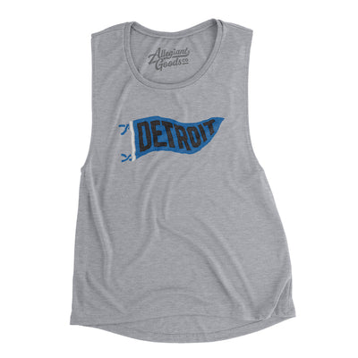 Detroit Pennant Women's Flowey Scoopneck Muscle Tank-Athletic Heather-Allegiant Goods Co. Vintage Sports Apparel