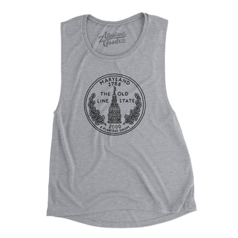 Maryland State Quarter Women's Flowey Scoopneck Muscle Tank-Allegiant Goods Co. Vintage Sports Apparel