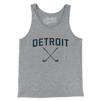 Detroit Golf Men/Unisex Tank Top-Athletic Heather-Allegiant Goods Co. Vintage Sports Apparel