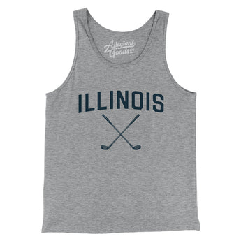 Illinois Golf Men/Unisex Tank Top-Athletic Heather-Allegiant Goods Co. Vintage Sports Apparel