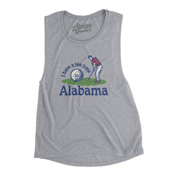 I Have A Tee Time In Alabama Women's Flowey Scoopneck Muscle Tank-Athletic Heather-Allegiant Goods Co. Vintage Sports Apparel