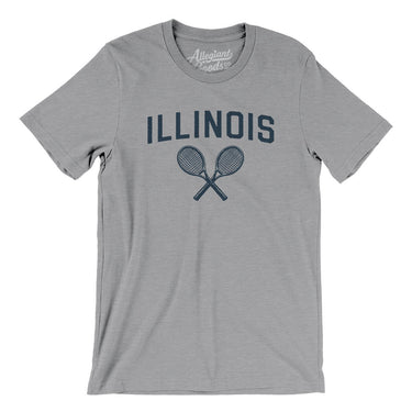 Illinois Tennis Men/Unisex T-Shirt-Athletic Heather-Allegiant Goods Co. Vintage Sports Apparel