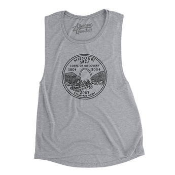 Missouri State Quarter Women's Flowey Scoopneck Muscle Tank-Allegiant Goods Co. Vintage Sports Apparel
