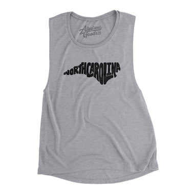 North Carolina State Shape Text Women's Flowey Scoopneck Muscle Tank-Allegiant Goods Co. Vintage Sports Apparel