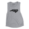 North Carolina State Shape Text Women's Flowey Scoopneck Muscle Tank-Athletic Heather-Allegiant Goods Co. Vintage Sports Apparel