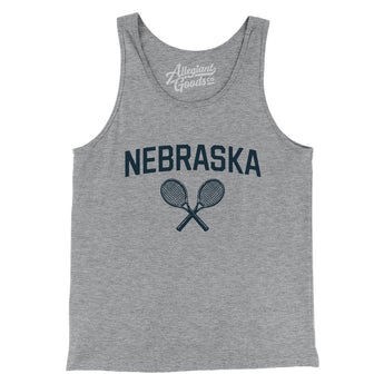 Nebraska Tennis Men/Unisex Tank Top-Athletic Heather-Allegiant Goods Co. Vintage Sports Apparel