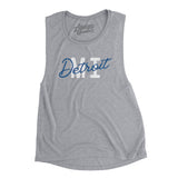 Detroit Mi Overprinted Women's Flowey Scoopneck Muscle Tank-Athletic Heather-Allegiant Goods Co. Vintage Sports Apparel
