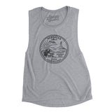 Nebraska State Quarter Women's Flowey Scoopneck Muscle Tank-Athletic Heather-Allegiant Goods Co. Vintage Sports Apparel