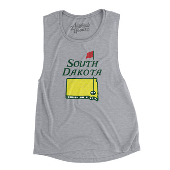 South Dakota Golf Women's Flowey Scoopneck Muscle Tank-Athletic Heather-Allegiant Goods Co. Vintage Sports Apparel