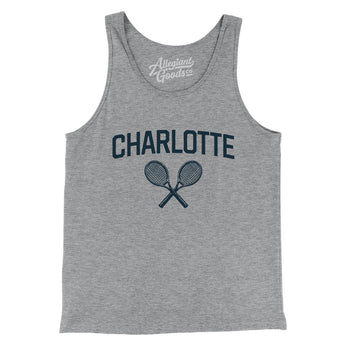 Charlotte Tennis Men/Unisex Tank Top-Athletic Heather-Allegiant Goods Co. Vintage Sports Apparel