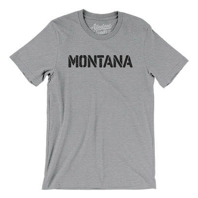 Montana Military Stencil Men/Unisex T-Shirt-Athletic Heather-Allegiant Goods Co. Vintage Sports Apparel