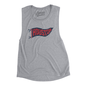 Houston Pennant Women's Flowey Scoopneck Muscle Tank-Athletic Heather-Allegiant Goods Co. Vintage Sports Apparel