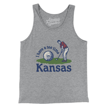 I Have A Tee Time In Kansas Men/Unisex Tank Top-Athletic Heather-Allegiant Goods Co. Vintage Sports Apparel