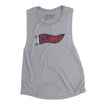 Columbus Pennant Women's Flowey Scoopneck Muscle Tank-Athletic Heather-Allegiant Goods Co. Vintage Sports Apparel