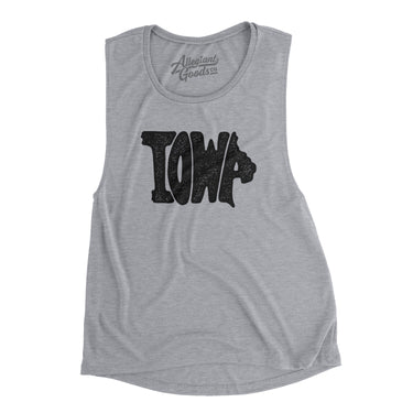 Iowa State Shape Text Women's Flowey Scoopneck Muscle Tank-Allegiant Goods Co. Vintage Sports Apparel
