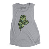 Maine Golf Course Women's Flowey Scoopneck Muscle Tank-Athletic Heather-Allegiant Goods Co. Vintage Sports Apparel