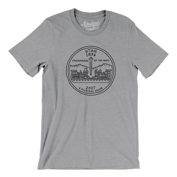 Utah State Quarter Men/Unisex T-Shirt-Athletic Heather-Allegiant Goods Co. Vintage Sports Apparel