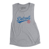 Detroit Vintage Script Women's Flowey Scoopneck Muscle Tank-Athletic Heather-Allegiant Goods Co. Vintage Sports Apparel