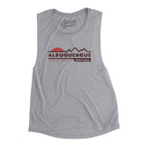 Albuquerque Mountain Sunset Women's Flowey Scoopneck Muscle Tank-Athletic Heather-Allegiant Goods Co. Vintage Sports Apparel
