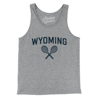 Wyoming Tennis Men/Unisex Tank Top-Athletic Heather-Allegiant Goods Co. Vintage Sports Apparel