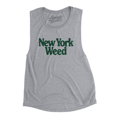 New York Weed Women's Flowey Scoopneck Muscle Tank-Athletic Heather-Allegiant Goods Co. Vintage Sports Apparel