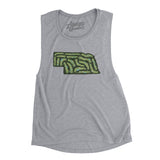Nebraska Golf Course Women's Flowey Scoopneck Muscle Tank-Athletic Heather-Allegiant Goods Co. Vintage Sports Apparel