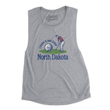 I Have A Tee Time In North Dakota Women's Flowey Scoopneck Muscle Tank-Athletic Heather-Allegiant Goods Co. Vintage Sports Apparel