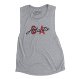 Atlanta Ga Overprinted Women's Flowey Scoopneck Muscle Tank-Allegiant Goods Co. Vintage Sports Apparel