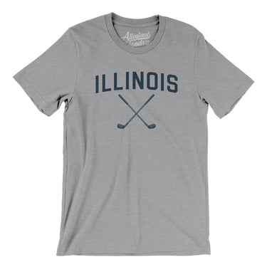 Illinois Golf Men/Unisex T-Shirt-Athletic Heather-Allegiant Goods Co. Vintage Sports Apparel